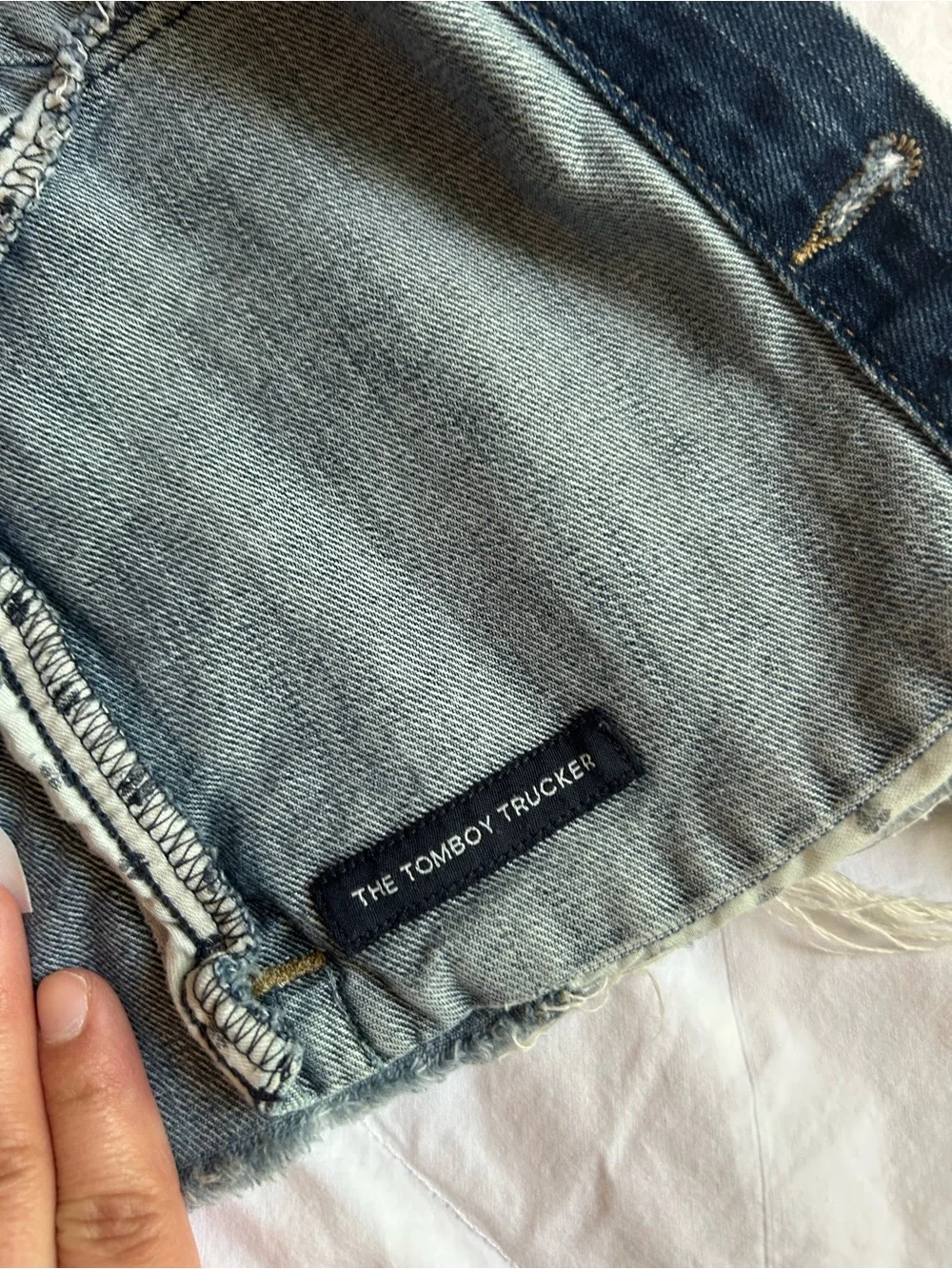 Lucky Brand Faded Blue Denim Jean Jacket with Raw Hem - Picture 9 of 10